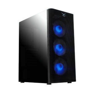 GABINETE NACEB (NA-0613) ZED,ATX,SIN FUENTE,2*USB 2.0,3*FAN,RGB,CRISTAL TEMP,NEGRO