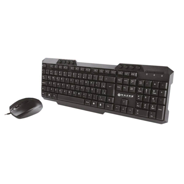 KIT 2 EN 1 NACEB (NA-618N) TECLADO,MOUSE,MULTIMEDIA,1200 DPI,NEGRO