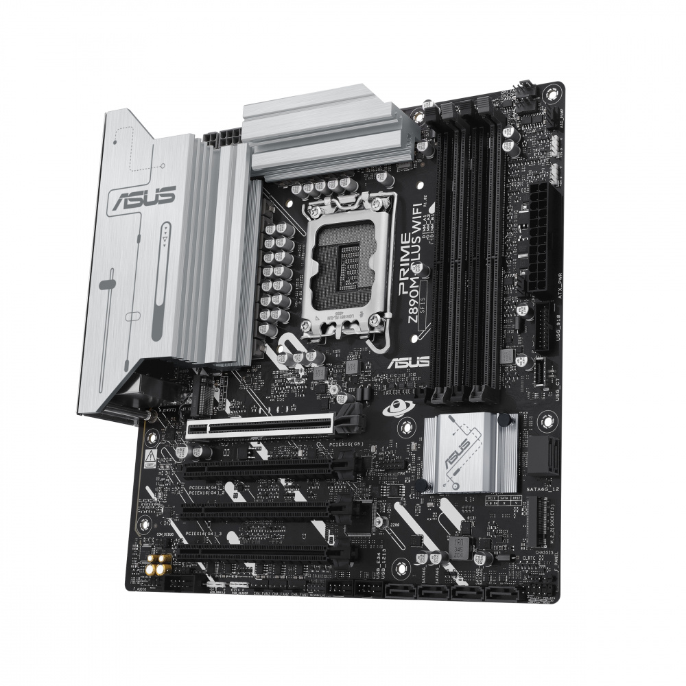 MOTHERBOARD ASUS (PRIME Z890M-PLUS WIFI) SOCKET 1851,4*DDR5,HDMI,USB-C,VGA,PCIE-4.0,WIFI7,MICRO ATX - Imagen 3