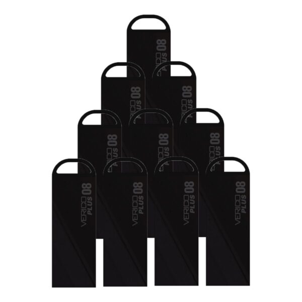 KIT DE 10 MEMORIAS USB VERICO (1UDOV-RCSY83-NN) 8GB PLUS METALICA VR25 SHINNY