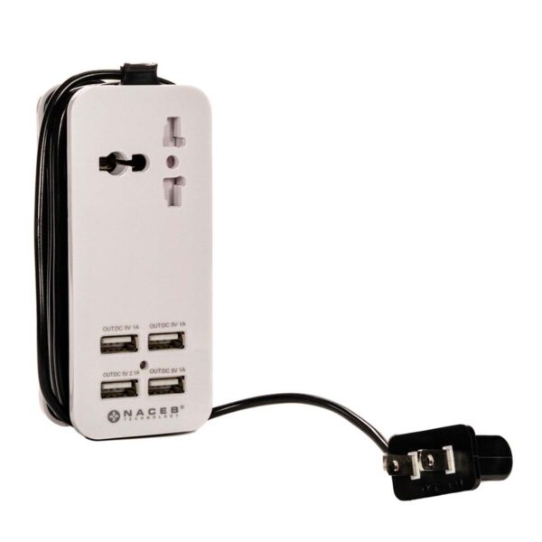 ADAPTADOR CONTACTO NACEB (NA-0705) MULTIPUERTOS,USB*4,SOCKET,1500 W - Imagen 4