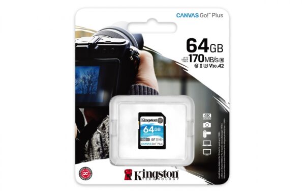 MEMORIA SD SDXC KINGSTON 64GB (SDG3/64GB) CANVAS GO PLUS, UHS-I, CLASE10 - Imagen 3