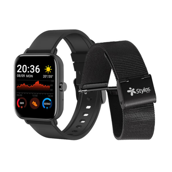 SMARTWATCH STYLOS (STASWM3CB) SW2, PANTALLA 1.69", ANDROID/IOS, BLUETOOTH 4.0, CORREA METALICA,NEGRO