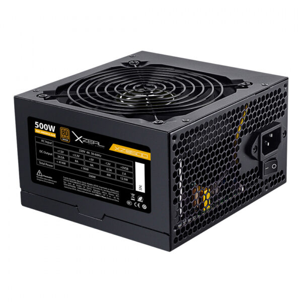 FUENTE DE PODER XZEAL (XZPS500B) XZ500, 500W, ATX, 80 PLUS BRONCE, NO MODULAR, NEGRO