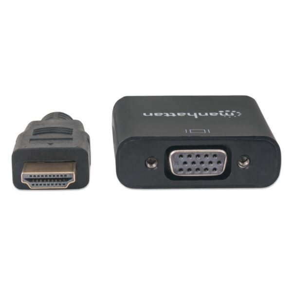 CABLE CONVERTIDOR MANHATTAN HDMI A VGA HD15 1080P MACHO HEMBRA NEGRO 151467 - Imagen 4