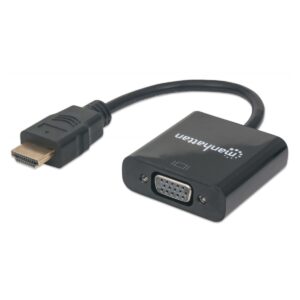 CABLE CONVERTIDOR MANHATTAN HDMI A VGA HD15 1080P MACHO HEMBRA NEGRO 151467