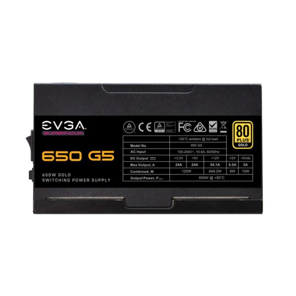 PSU EVGA 650W SUPERNOVA G5 80 PLUS GOLD FULL MODULAR - Imagen 3