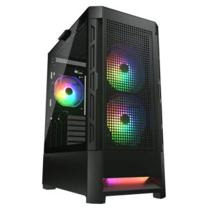 GAB COUGAR AIRFACE NEGRO RGB CRISTAL TEMP EATX