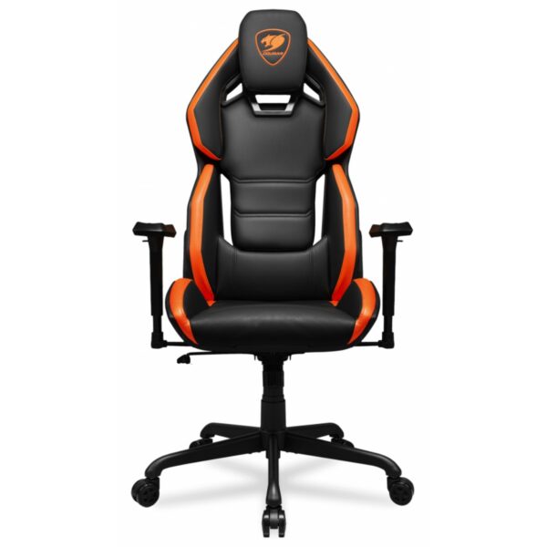 SILLA COUGAR HOTROD BLACK/ORANGE CUERO SINTENTICO 136KG