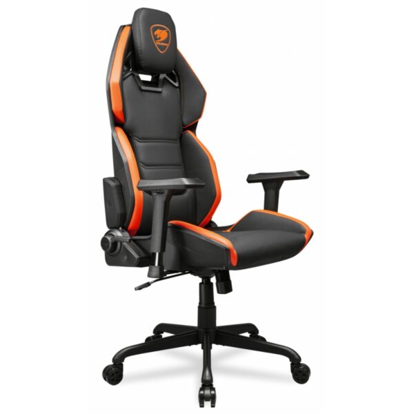 SILLA COUGAR HOTROD BLACK/ORANGE CUERO SINTENTICO 136KG - Imagen 2