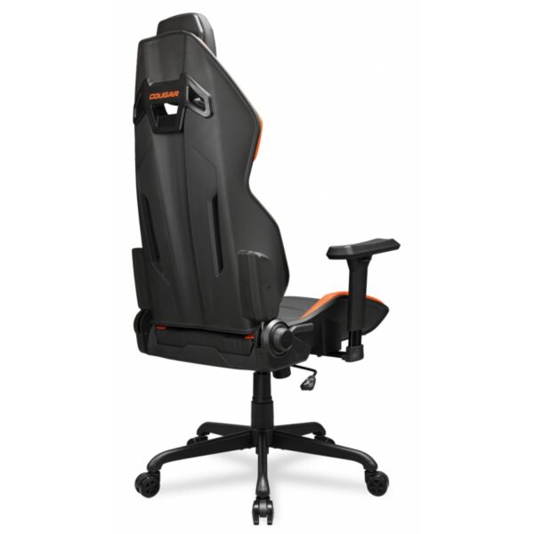 SILLA COUGAR HOTROD BLACK/ORANGE CUERO SINTENTICO 136KG - Imagen 4