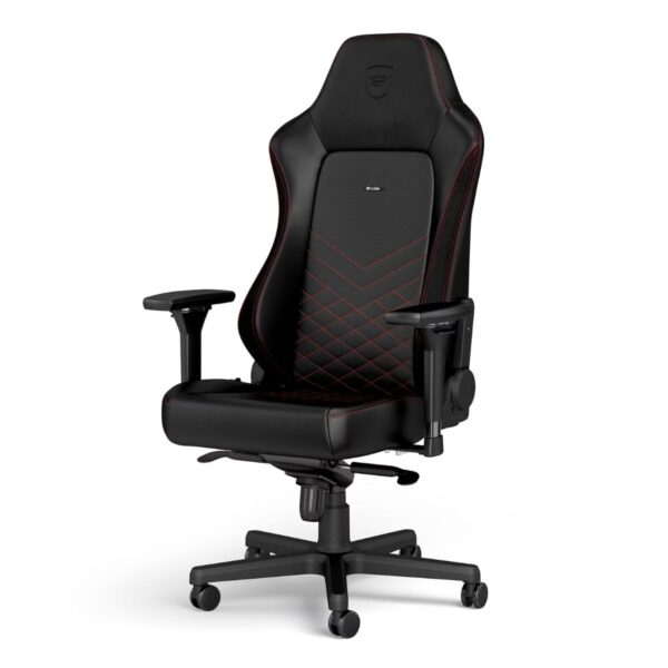 SILLA NOBLECHAIRS HERO BLACK/RED CUERO REAL 150KG - Imagen 2