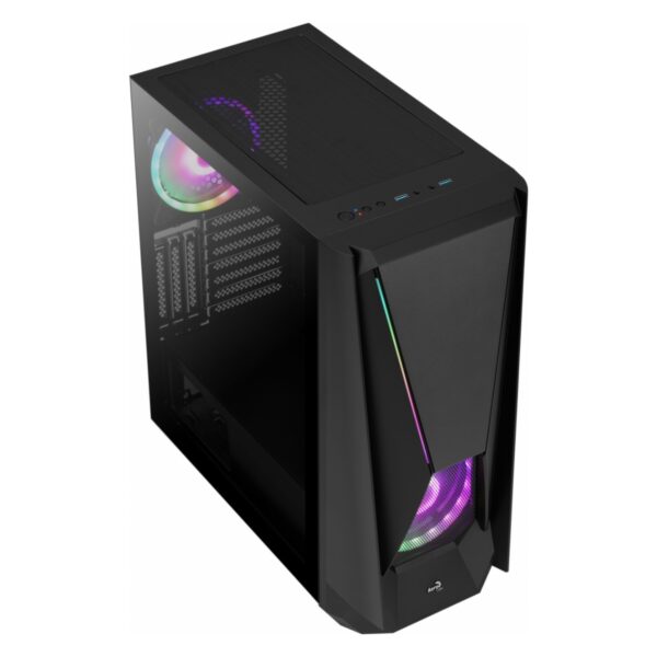 GAB AEROCOOL VISOR CRIST TEMP,NEGRO ARGB,E-ATX - Imagen 4