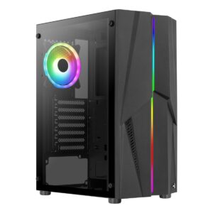 GAB AEROCOOL MECHA V2 CRIST TEMP NEGRO, ARGB, ATX