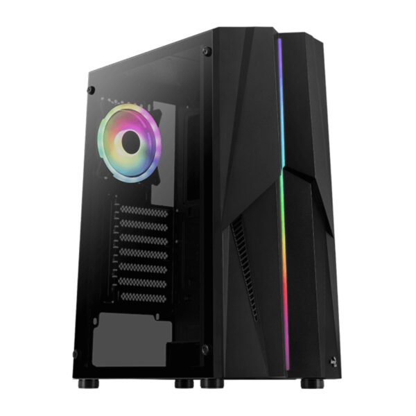 GAB AEROCOOL MECHA V2 CRIST TEMP NEGRO, ARGB, ATX - Imagen 2