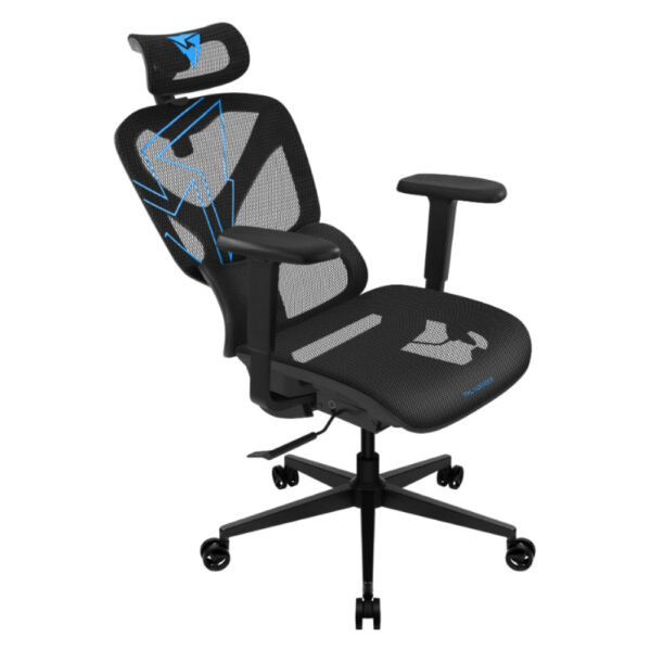 SILLA THUNDER X3 YTC RACER ESPUMA DE ALTA DENSIDAD CON COBERTURA DE PU 150KG BLUE - Imagen 3