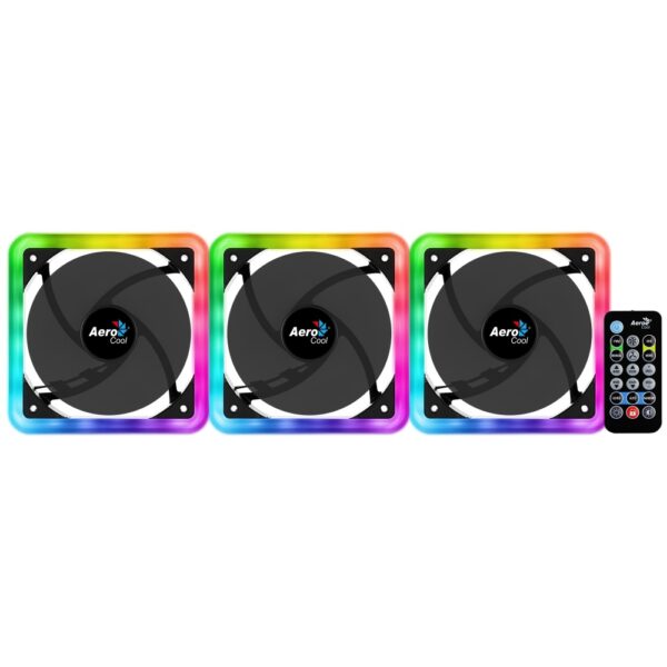 KIT 3 VENTILADOR AEROCOOL 14CM EDGE 14 PRO ARGB - Imagen 2