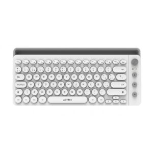 TECLADO INALAMBRICO ACTECK (AC-934190) UNY COMP TI685,RF USB,BT,BASE P/DISPOSITIVO,BLANCO