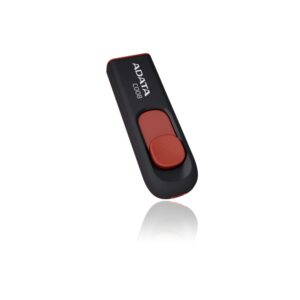 MEMORIA USB ADATA 64GB 2.0 RETRACTIL C008 NEGRO Y ROJO AC008 64G RKD
