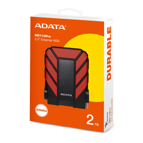 DISCO DURO EXTERNO ADATA PRO 2TB HD710 USB 3.1 2.5P ROJO AHD710P 2TU31 CRD - Imagen 3
