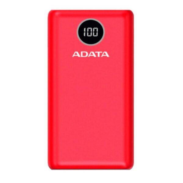 POWER BANK ADATA P20000QCD 20000mAh 2XUSB  2XUS C ROJO BATERIA PORTATIL AP20000QCD DGT CRD