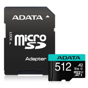 MEMORIA MICRO SD ADATA PREMIER PRO 512GB SDXC SDHC UHS I U3 AUSDX512GUI3V30SA2 RA1