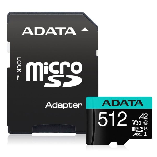 MEMORIA MICRO SD ADATA PREMIER PRO 512GB SDXC SDHC UHS I U3 AUSDX512GUI3V30SA2 RA1