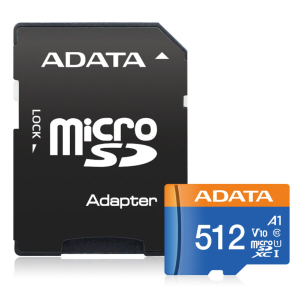MEMORIA MICRO SD ADATA PREMIER 512GB CLASE 10 A1 CON ADAPTADOR AUSDX512GUICL10A1 RA