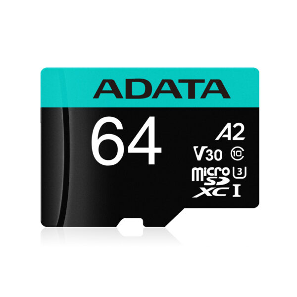 MEMORIA MICRO SD ADATA PREMIER PRO 64GB SDXC SDHC UHS I U3 CON ADAPTADOR AUSDX64GUI3V30SA2 RA1 - Imagen 2
