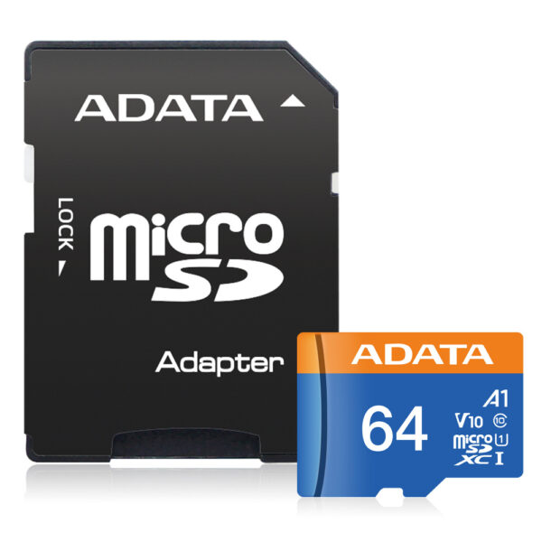 MEMORIA MICRO SD ADATA 64GB CLASE 10 CON ADAPTADOR AUSDX64GUICL10A1 RA1