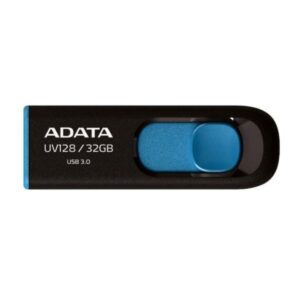 MEMORIA USB ADATA UV128 128GB 3.2 RETRACTIL NEGRO Y AZUL AUV128 128G RBE