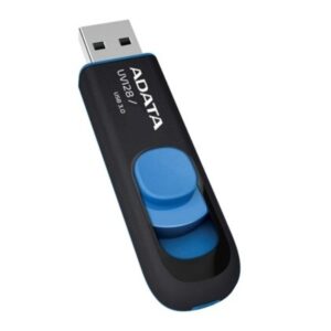 MEMORIA USB ADATA UV128 64GB 3.2 RETRACTIL NEGRO Y AZUL AUV128 64G RBE