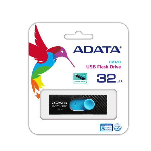 MEMORIA USB ADATA UV320 32GB 3.2 RETRACTIL NEGRO Y AZUL AUV320 32G RBKBL - Imagen 3