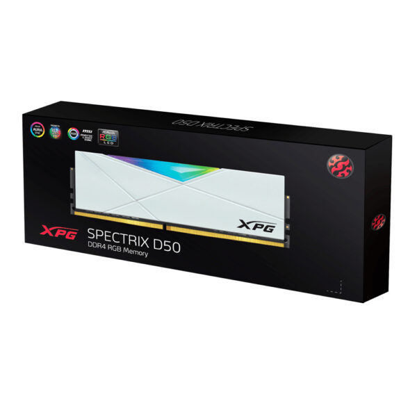 MEMORIA RAM DIMM ADATA XPG D50 8GB 3200MHZ DISIPADOR BLANCA RGB AX4U32008G16A SW50 - Imagen 2