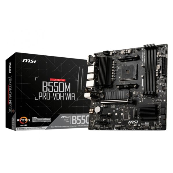 MOTHERBOARD MSI (B550M PRO-VDH WIFI) SOCKETAM4,4*DDR4 4400,HDMI,DP, VGA, PCI-E 4.0, MICRO ATX