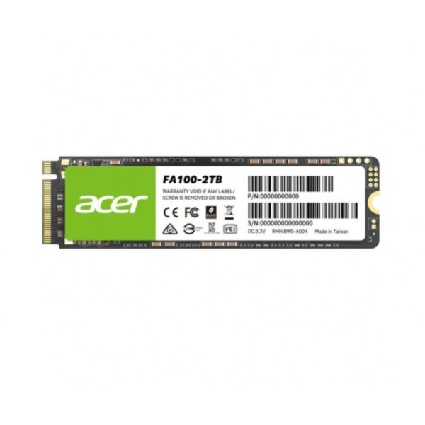 UNIDAD SSD M.2 ACER 2TB (BL.9BWWA.121) FA100, PCIE GEN3X4, 2280, 3300MB/S