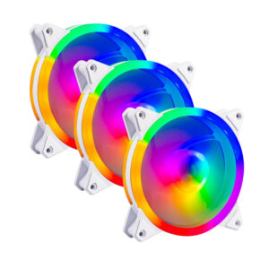 VENTILADORES P/GABINETE BALAM RUSH (BR-938013) EOLOX BLAZE EX30KW,RGB,120 MM,3 FAN,BLANCO