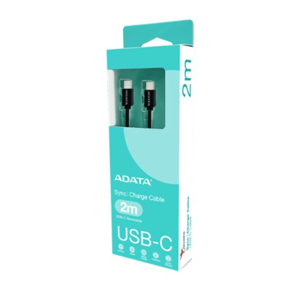CABLE ADATA TIPO C A TIPO C 200 CM TRENZADO CON FIBRA DE NYLON NEGRO CACC200PNBK - Imagen 4