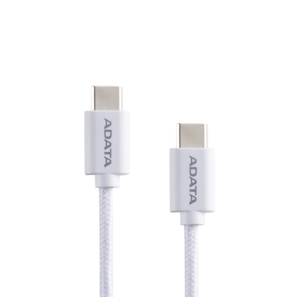 CABLE ADATA TIPO C A TIPO C 200 CM TRENZADO CON FIBRA DE NYLON BLANCO CACC200PNWH
