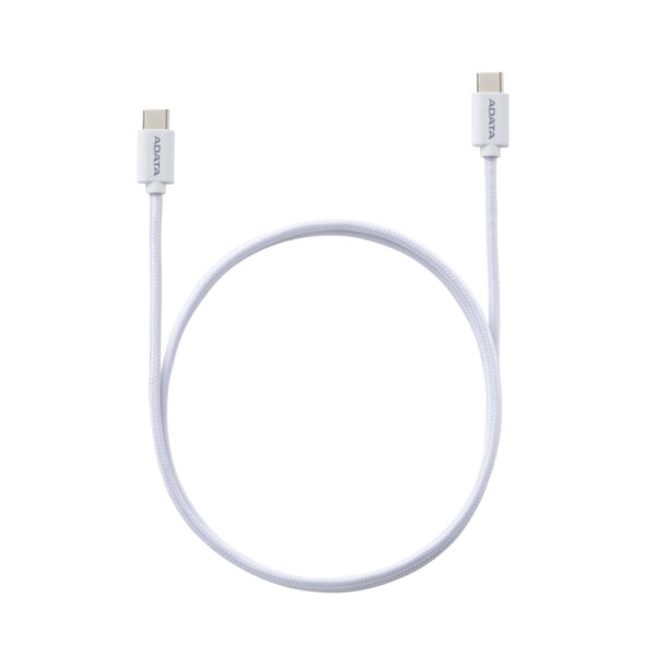 CABLE ADATA TIPO C A TIPO C 200 CM TRENZADO CON FIBRA DE NYLON BLANCO CACC200PNWH - Imagen 2