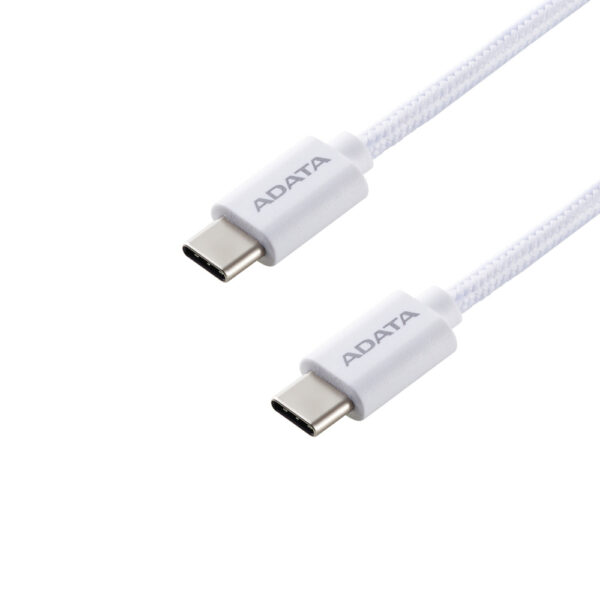 CABLE ADATA TIPO C A TIPO C 200 CM TRENZADO CON FIBRA DE NYLON BLANCO CACC200PNWH - Imagen 3