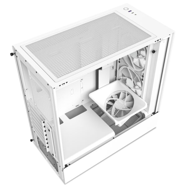 GAB NZXT H5 ELITE COMPACT WHITE ATX 2.5X2,3.5X1, USB3.2 TIPO A, USB3.2 TIPO C - Imagen 3