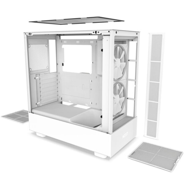 GAB NZXT H5 ELITE COMPACT WHITE ATX 2.5X2,3.5X1, USB3.2 TIPO A, USB3.2 TIPO C - Imagen 5