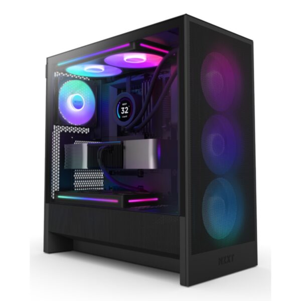 GAB NZXT H5 FLOW RGB BLACK ATX CRISTAL TEMPLADO, 1 USB 3.2, 1 USB TIPO C 3.2.