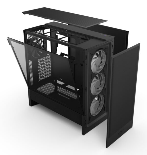 GAB NZXT H5 FLOW RGB BLACK ATX CRISTAL TEMPLADO, 1 USB 3.2, 1 USB TIPO C 3.2. - Imagen 6