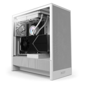 GAB NZXT H5 FLOW WHITE ATX CRISTAL TEMPLADO, 1 USB 3.2, 1 USB TIPOC 3.2.