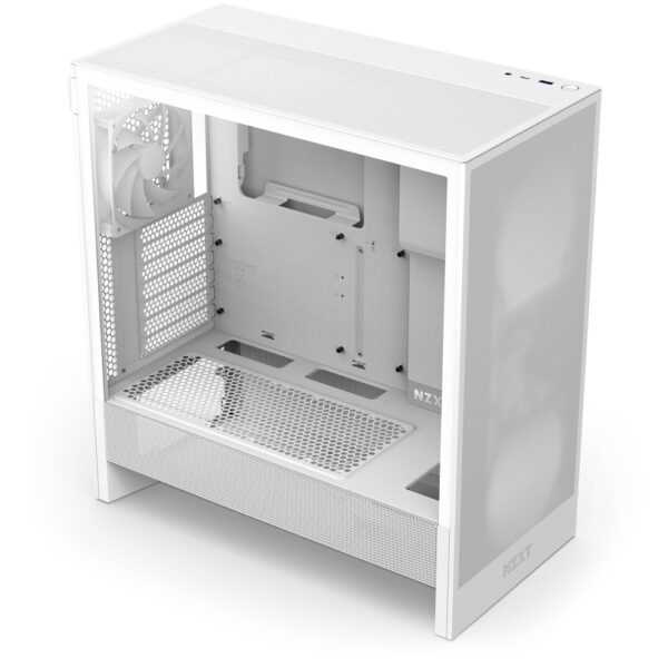 GAB NZXT H5 FLOW WHITE ATX CRISTAL TEMPLADO, 1 USB 3.2, 1 USB TIPOC 3.2. - Imagen 2