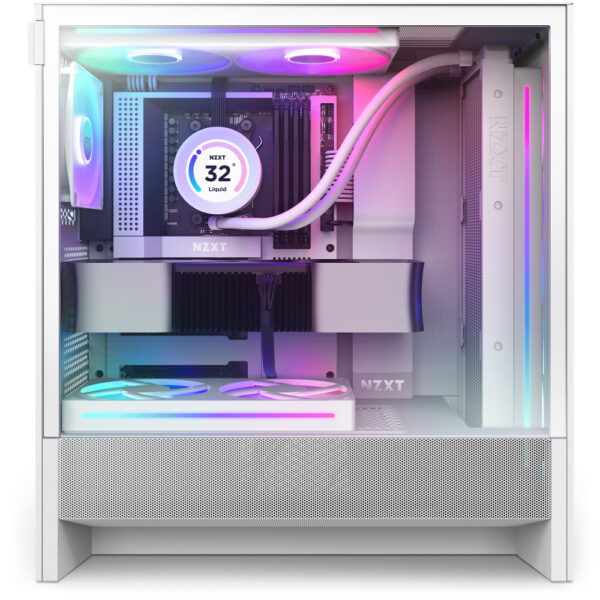 GAB NZXT H5 FLOW RGB WHITE ATX CRISTAL TEMPLADO, 1 USB 3.2, 1 USB TIPO C 3.2. - Imagen 3