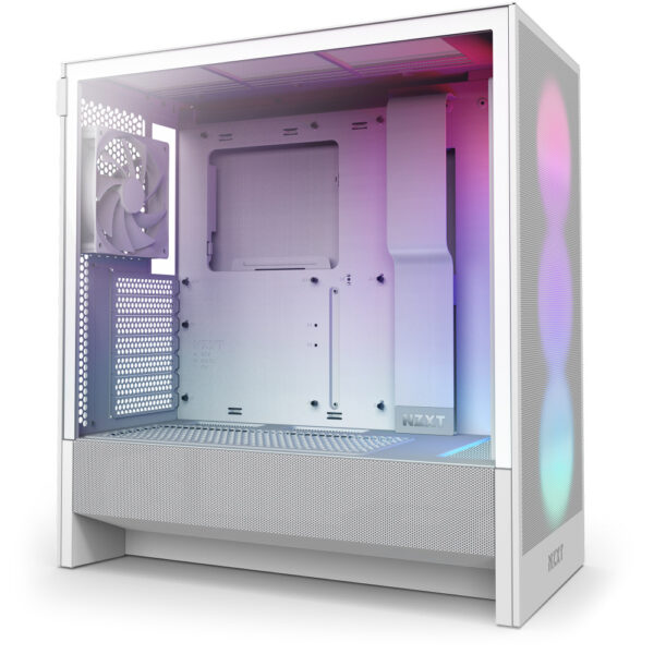 GAB NZXT H5 FLOW RGB WHITE ATX CRISTAL TEMPLADO, 1 USB 3.2, 1 USB TIPO C 3.2. - Imagen 2