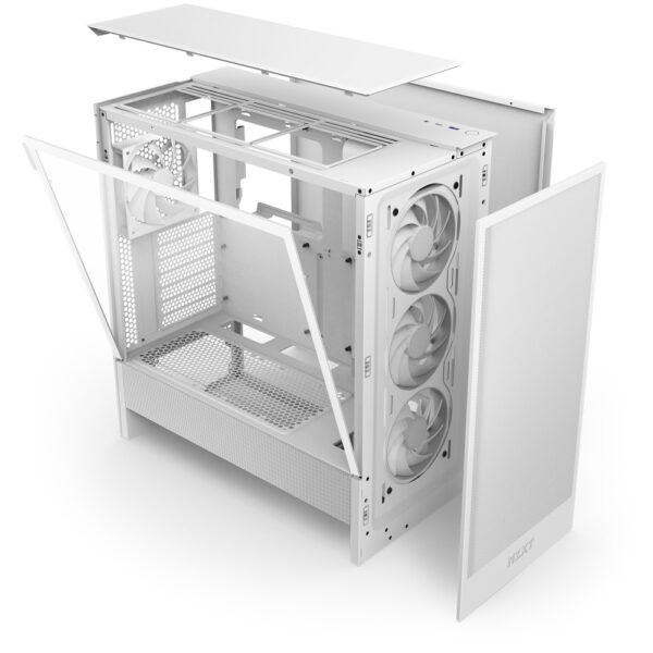 GAB NZXT H5 FLOW RGB WHITE ATX CRISTAL TEMPLADO, 1 USB 3.2, 1 USB TIPO C 3.2. - Imagen 5